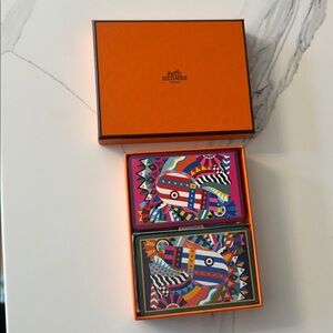 Hermes Vibrant Orange and Multicolor Card Set